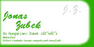 jonas zubek business card
